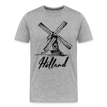 Holland - Männer Premium Bio T-Shirt - Grau meliert - Vorne - Damien (186cm)