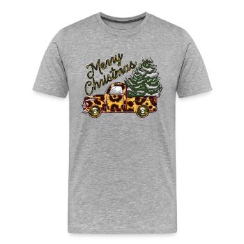 christmas truck, Merry Christmas Holiday - Men's Premium Organic T-Shirt - heather grey - Front - Damien (186cm)