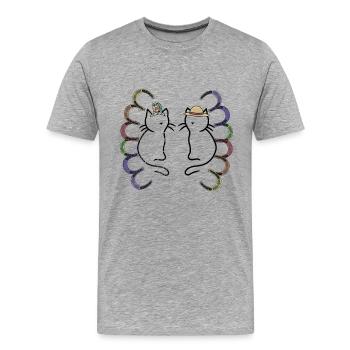 Wild West Chats Western Chat Enfants des années 80 - T-shirt bio Premium Homme - gris chiné - Devant - Damien (186cm)