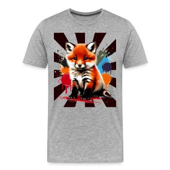 Renard Renards Enfants Enfant - T-shirt bio Premium Homme - gris chiné - Devant - Damien (186cm)