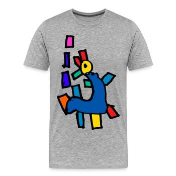 dino - Men's Premium Organic T-Shirt - heather grey - Front - Damien (186cm)
