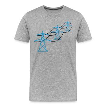 row pattern many track electricity mast power pole ele - Men's Premium Organic T-Shirt - heather grey - Front - Damien (186cm)
