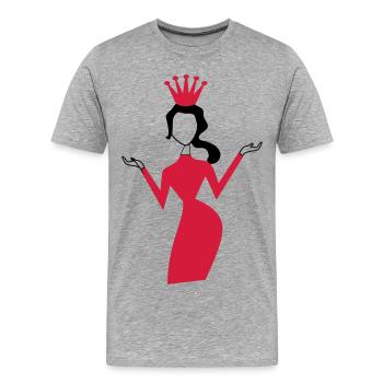 frau - Männer Premium Bio T-Shirt - Grau meliert - Vorne - Damien (186cm)