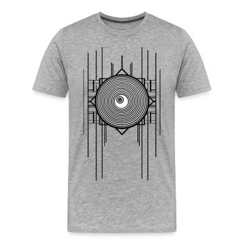 Conception abstraite de l’art Deco Ringl - T-shirt bio Premium Homme - gris chiné - Devant - Damien (186cm)