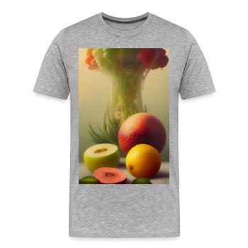 Fruit - T-shirt bio Premium Homme - gris chiné - Devant - Damien (186cm)