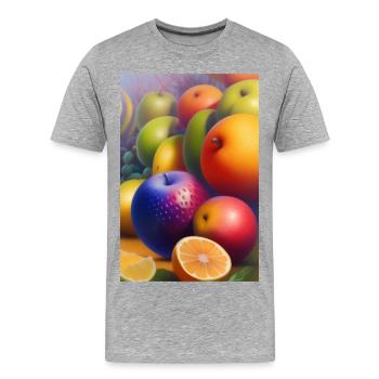 Fruit - T-shirt bio Premium Homme - gris chiné - Devant - Damien (186cm)