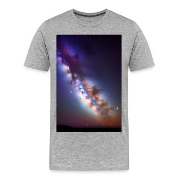 Weltall und Planeten - Männer Premium Bio T-Shirt - Grau meliert - Vorne - Damien (186cm)