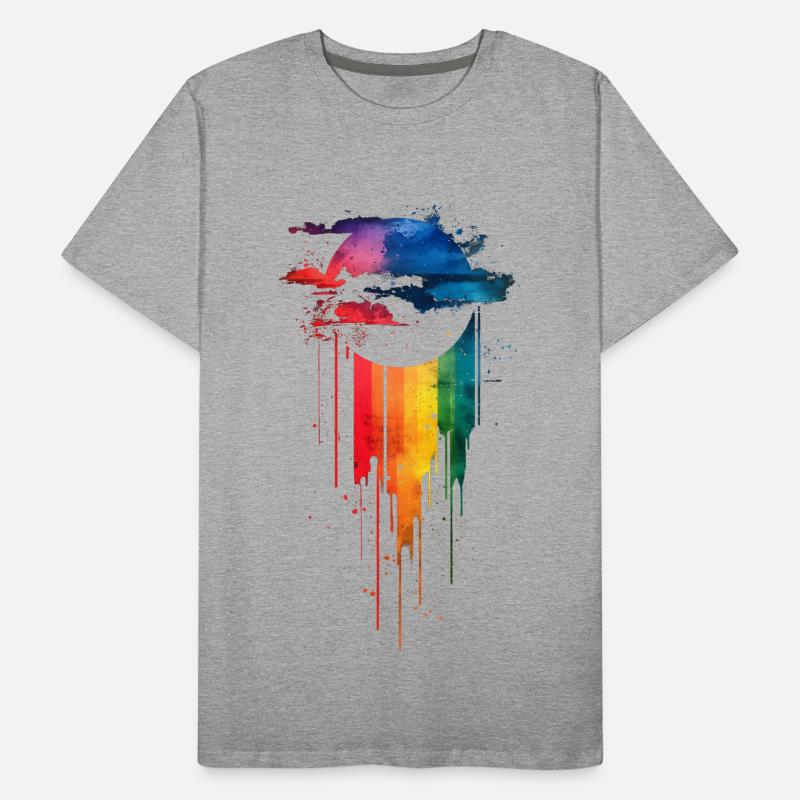 Subtle and Cool Dripping Pride Flag Rainbow Design Men's Premium Organic T-Shirt