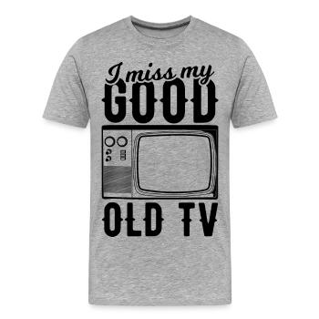 CTR TV - Men's Premium Organic T-Shirt - heather grey - Front - Damien (186cm)
