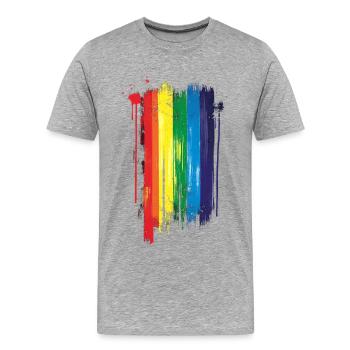 subtil et cool dégoulinant drapeau de la fierté design arc-en-ciel - T-shirt bio Premium Homme - gris chiné - Devant - Damien (186cm)