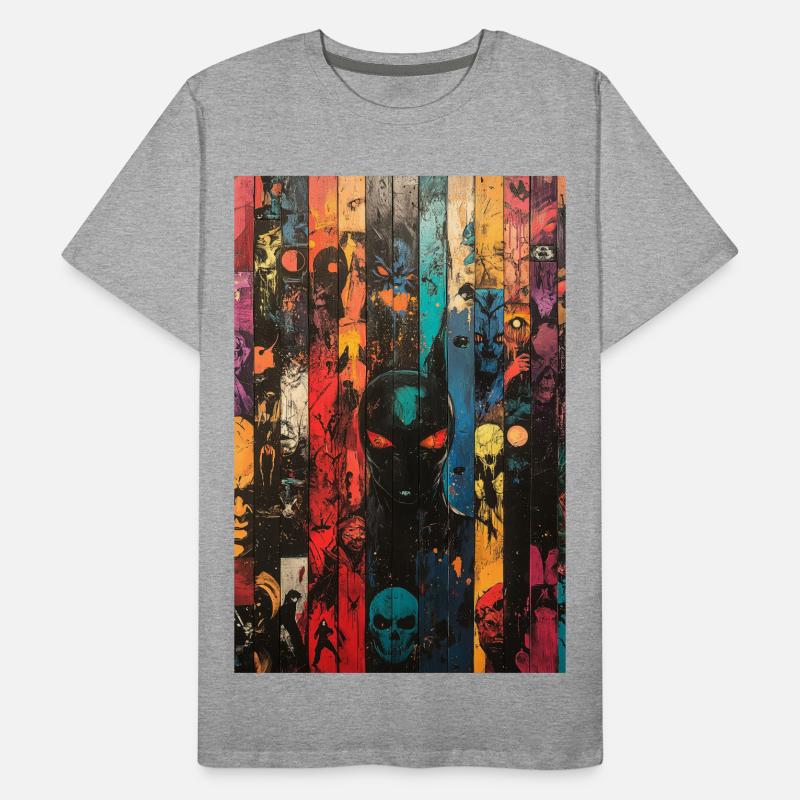 Farbige Schädel-Panel-Kunst Männer Premium Bio T-Shirt