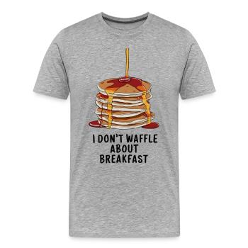 Je ne tergiverse pas sur le petit-déjeuner - T-shirt bio Premium Homme - gris chiné - Devant - Damien (186cm)