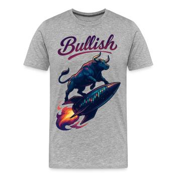 Stock Bull Bull Chart Profit Rocket Gift - T-shirt bio Premium Homme - gris chiné - Devant - Damien (186cm)