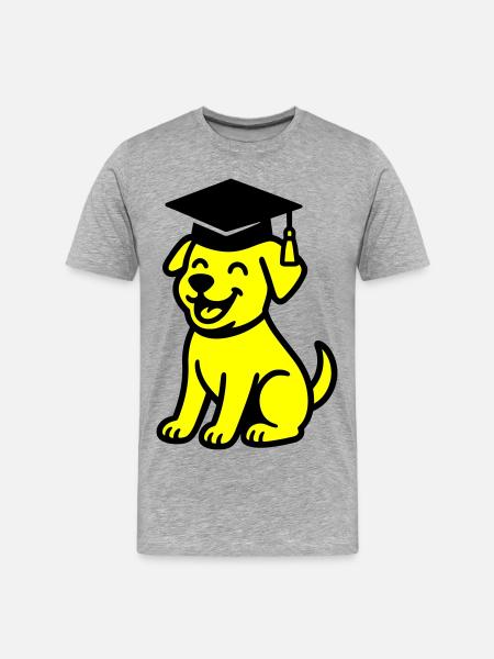 Bachelor Dog / Diploma Dog - Men's Premium Organic T-Shirt - heather grey