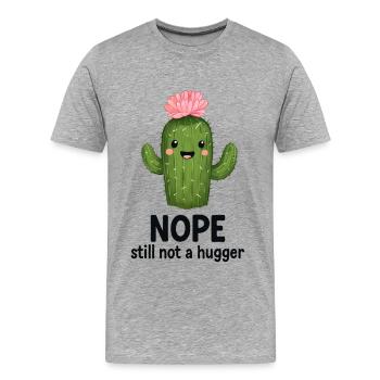 Nope, Not a Hugger Cactus - Men's Premium Organic T-Shirt - heather grey - Front - Damien (186cm)