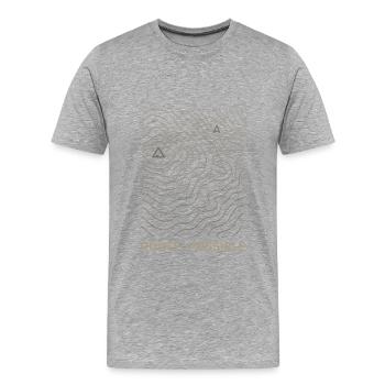 Route Possible – Topographic Outdoor Design - Men's Premium Organic T-Shirt - heather grey - Front - Damien (186cm)