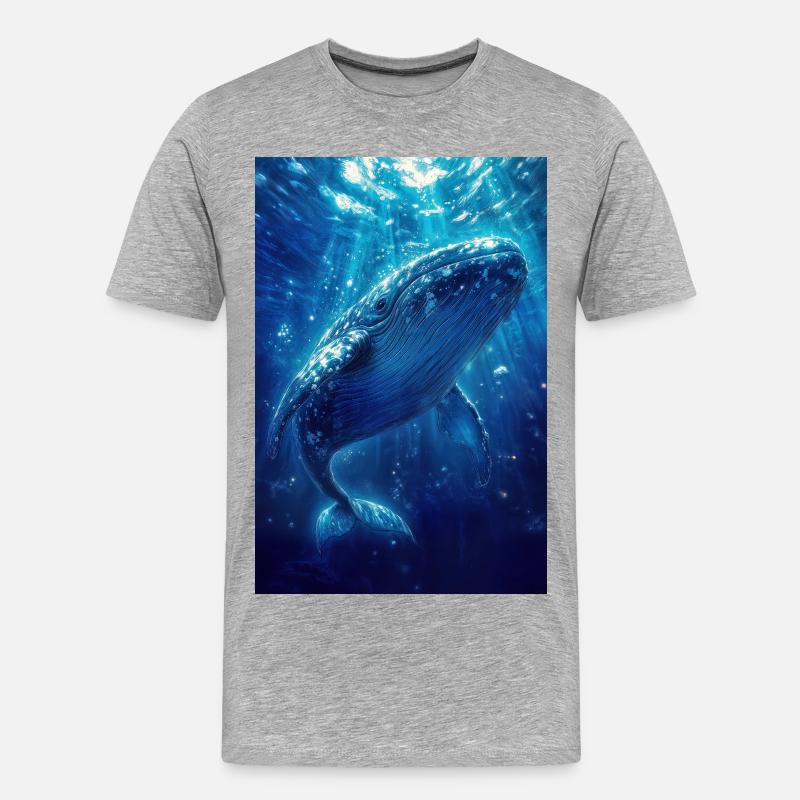 Illustration eines Wals - Männer Premium Bio T-Shirt - Grau meliert