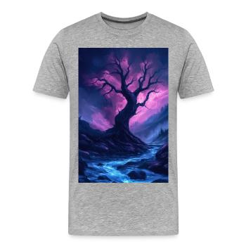 Dark fantasy illustration - Men's Premium Organic T-Shirt - heather grey - Front - Damien (186cm)