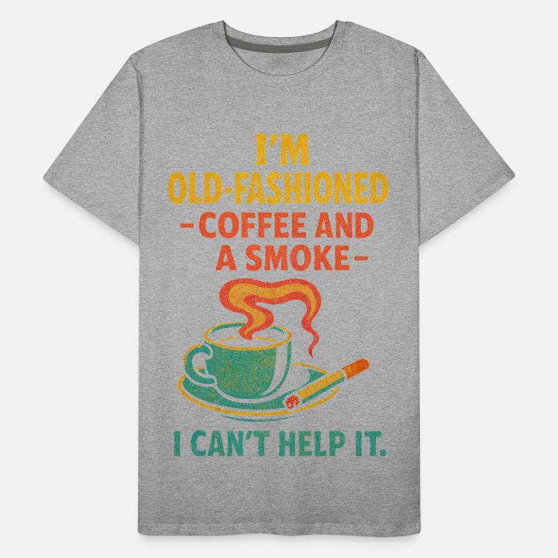 Altmodischer Kaffee und eine Zigarette Männer Premium Bio T-Shirt