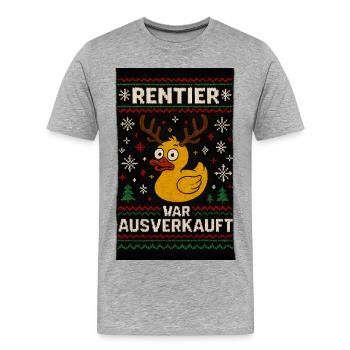 Gummi Ente Weihnachts Spruch - Männer Premium Bio T-Shirt - Grau meliert - Vorne - Damien (186cm)