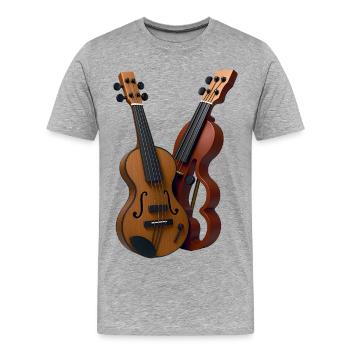 GUITAR LOVERS - sound & vision - T-shirt bio Premium Homme - gris chiné - Devant - Damien (186cm)