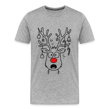 Deer Rudolph Merry Christmas sweet - Men's Premium Organic T-Shirt - heather grey - Front - Damien (186cm)
