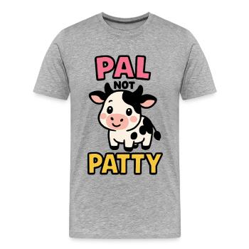 Ami pas Patty – Amitié de vache mignonne - T-shirt bio Premium Homme - gris chiné - Devant - Damien (186cm)