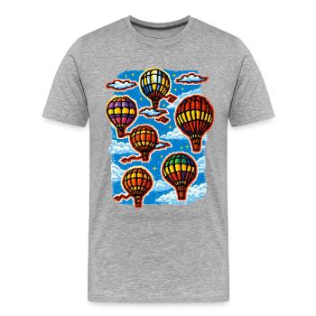 Lebendige Ballon-Himmelsparade - Männer Premium Bio T-Shirt - Grau meliert - Vorne - Damien (186cm)