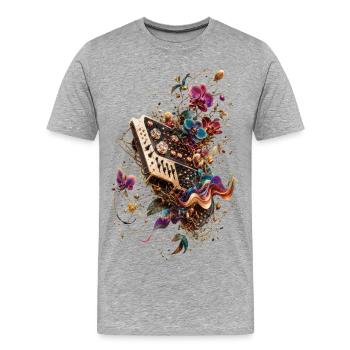 Floral Mix Electro - Männer Premium Bio T-Shirt - Grau meliert - Vorne - Damien (186cm)