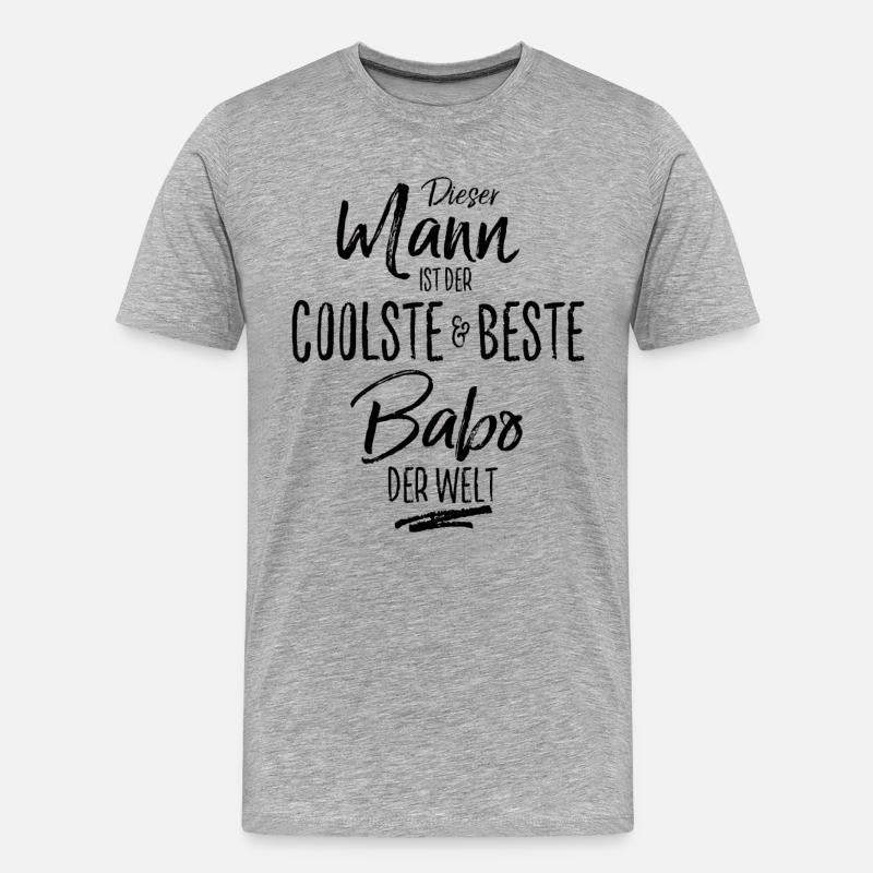 Babo der Beste (s) - Männer Premium Bio T-Shirt - Grau meliert