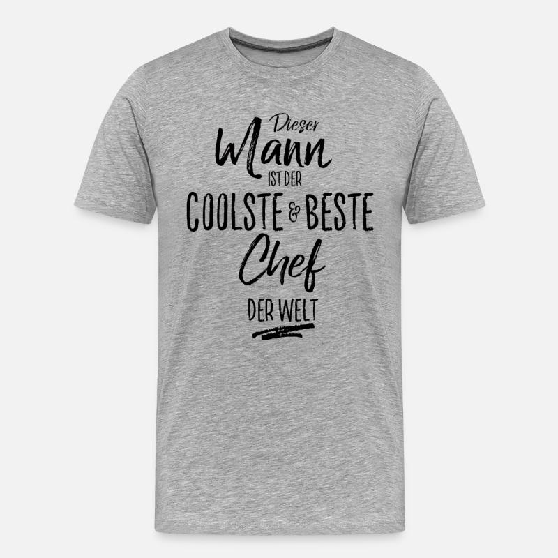 chef der Beste (s) - Männer Premium Bio T-Shirt - Grau meliert