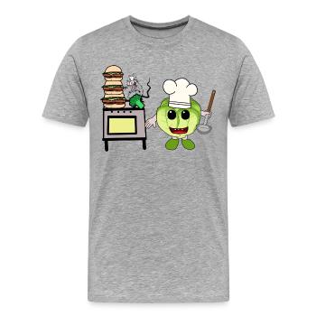 chou cuisine cuisine cuisinier amateur chefs hôtes - T-shirt bio Premium Homme - gris chiné - Devant - Damien (186cm)