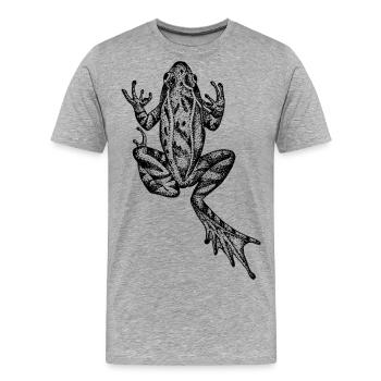 grenouille - T-shirt bio Premium Homme - gris chiné - Devant - Damien (186cm)