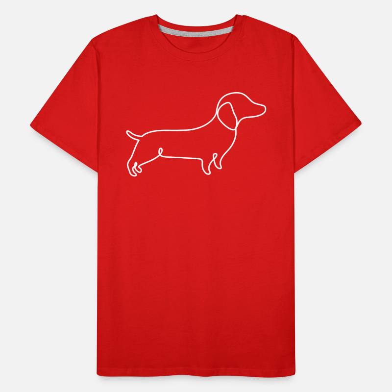 Conception à ligne unique - Teckel T-shirt bio Premium Homme