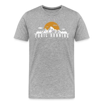 TrailRunning Trail Running Trailrunner Mountain Running - Men's Premium Organic T-Shirt - heather grey - Front - Damien (186cm)