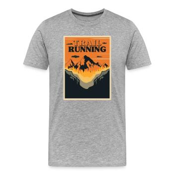 TrailRunning Trail Running Trailrunner Mountain Running - Men's Premium Organic T-Shirt - heather grey - Front - Damien (186cm)