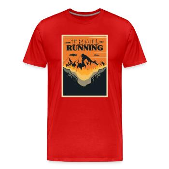 Trailrunning Trail Running Trailrunner Berglauf - Männer Premium Bio T-Shirt - Rot - Vorne - Damien (186cm)