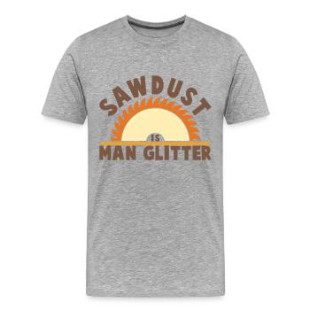La sciure de bois est un homme paillettes Charpentier Charpentier - T-shirt bio Premium Homme - gris chiné - Devant - Damien (186cm)