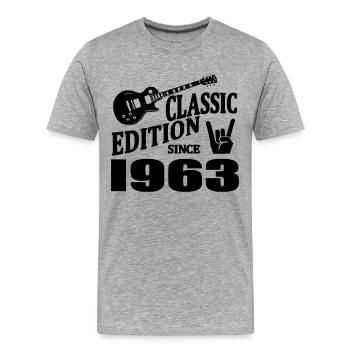 Klassische Ausgabe seit 1963 - Männer Premium Bio T-Shirt - Grau meliert - Vorne - Damien (186cm)