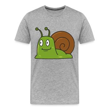 Escargot comique cadeau escargots animaux nature enfant - T-shirt bio Premium Homme - gris chiné - Devant - Damien (186cm)