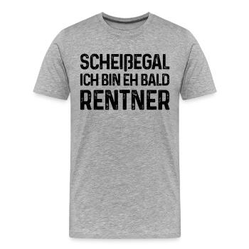 Rente Spruch Scheißegal Ich bin eh bald Rentner - Männer Premium Bio T-Shirt - Grau meliert - Vorne - Damien (186cm)