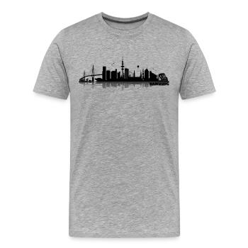 Hamburg 05 - Männer Premium Bio T-Shirt - Grau meliert - Vorne - Damien (186cm)