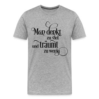 Traum - Männer Premium Bio T-Shirt - Grau meliert - Vorne - Damien (186cm)