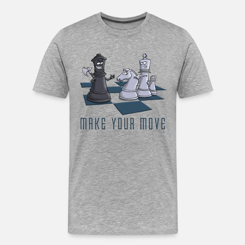 chess_make_your move_11_2016 - Männer Premium Bio T-Shirt - Grau meliert