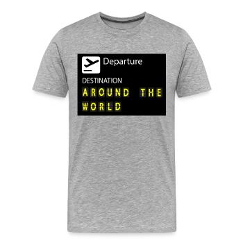 World tour - Men's Premium Organic T-Shirt - heather grey - Front - Damien (186cm)