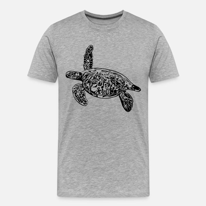 Schildkröte - Vector Design - Männer Premium Bio T-Shirt - Grau meliert