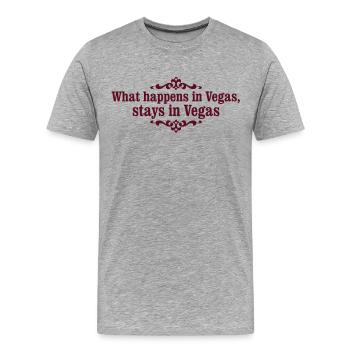was in Vegas passiert ... - Männer Premium Bio T-Shirt - Grau meliert - Vorne - Damien (186cm)