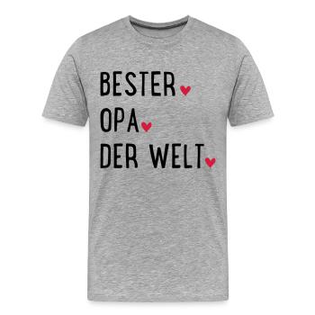 Grandfather - Men's Premium Organic T-Shirt - heather grey - Front - Damien (186cm)