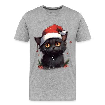 Souhaits de moustache - T-shirt bio Premium Homme - gris chiné - Devant - Damien (186cm)
