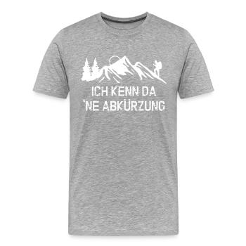 Wanderer - lustige Abkürzung - Männer Premium Bio T-Shirt - Grau meliert - Vorne - Damien (186cm)